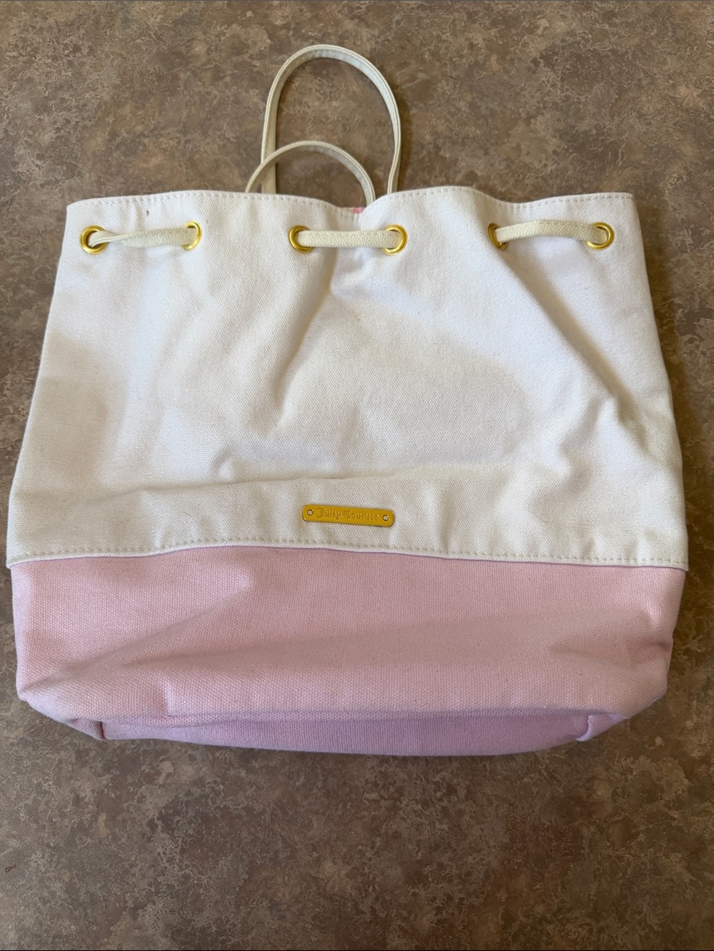 Juicy Couture Canvas Drawstring Tote Bag